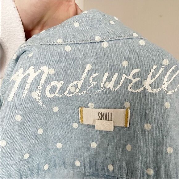 Madewell Chambray Polk Dot Button Down - Picture 7 of 8